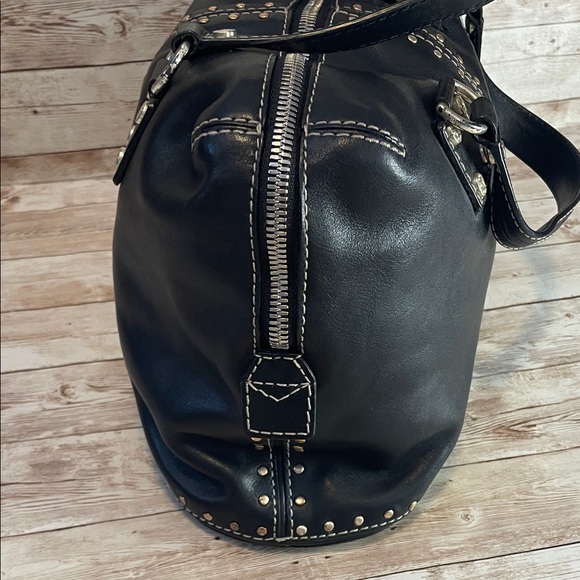 MICHAEL Michael Kors Astor Black Satchel with Silver Accents - Picture 5 of 15